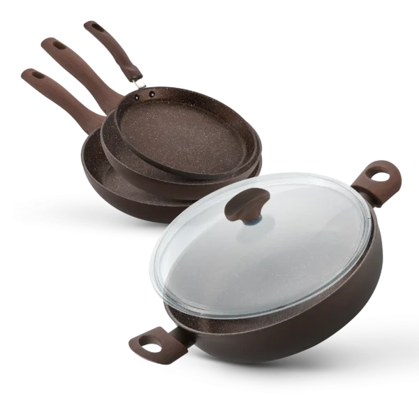 Frying pan SET, STONE STRONG - GRANIT - 5 pcs