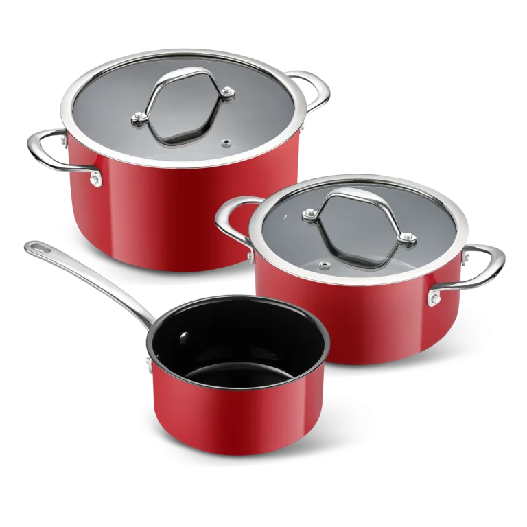 Pot SET, EMAILLE SUPERIORE RED - 5 pcs