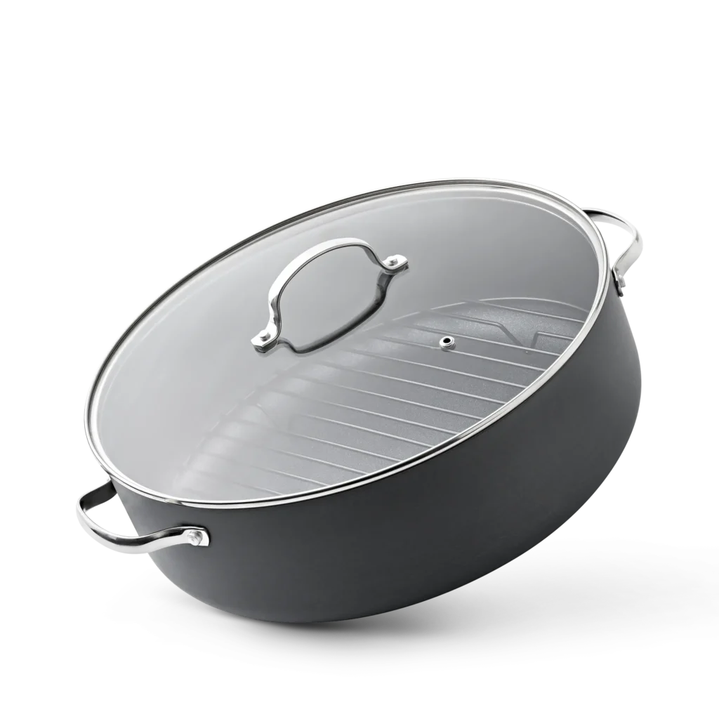 Roaster/casserole 12.0L, Ø 34cm, round, rack and lid included, PROCHEF