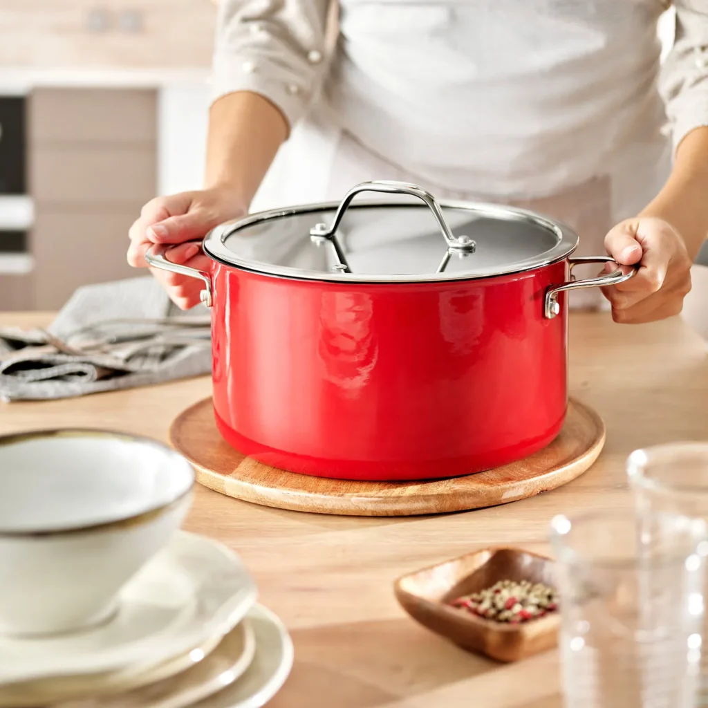 Cooking pot 6.3L, Ø 24cm, EMAILLE SUPERIORE RED